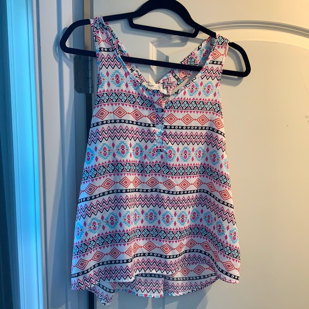 Pink Rose tribal tank top
